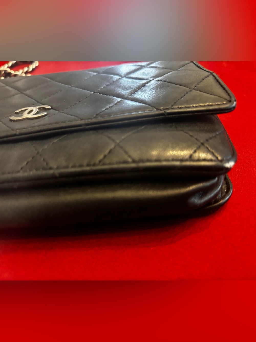 CHANEL Black Quilted Leather WOC w/ Silver Hardware - Authentic - Picture 6 of 13